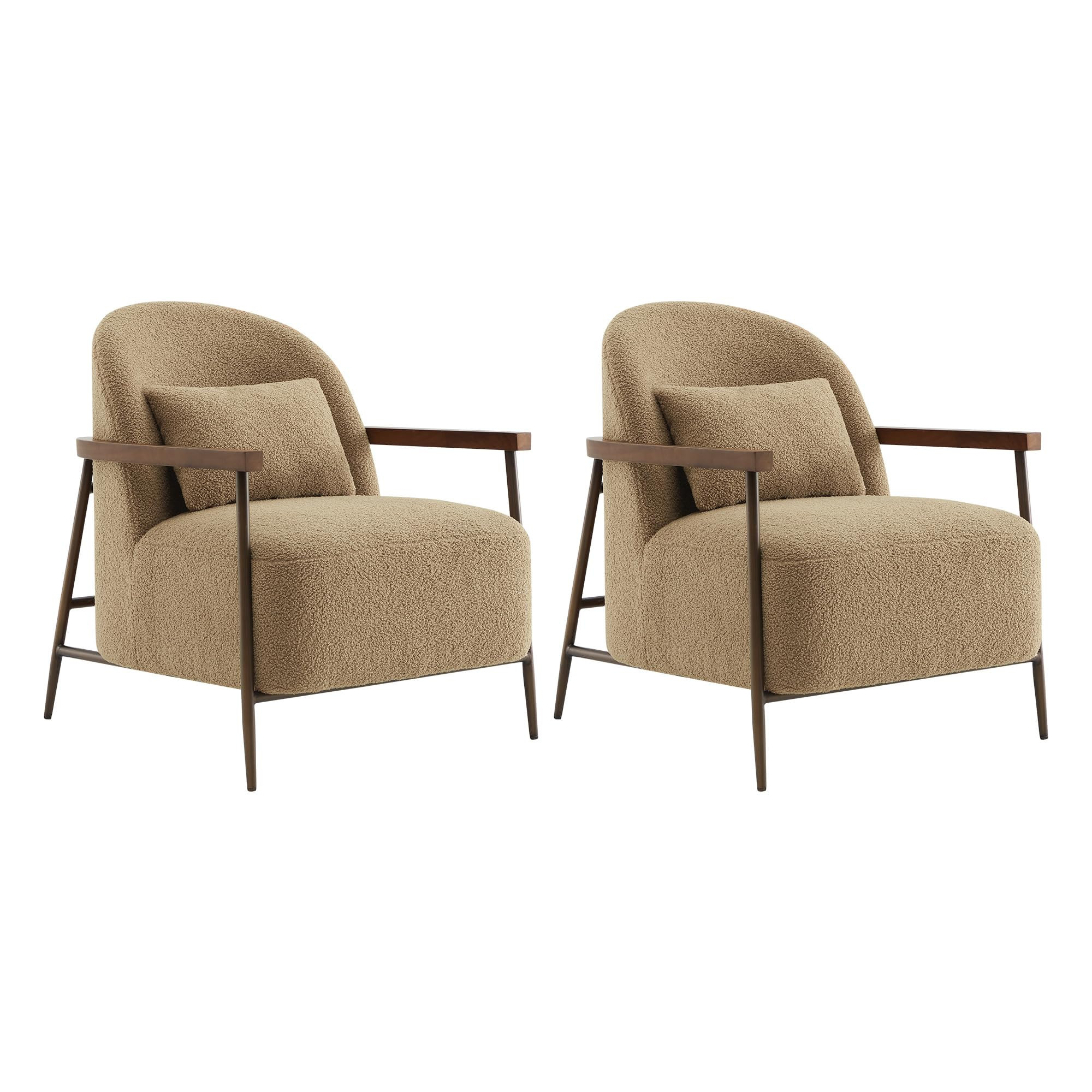 CHITA Accent Chair for Living Room Set of 2, FSC Certified Modern Upholstered Faux Sherpa Fabric ... | Amazon (US)