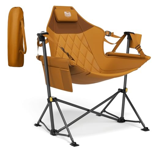 Timber Ridge Hammock Camping Chair with Adjustable Backrest, Heavy Duty Folding Hammock Chair Supports 300lbs, Portable Hammock Chair for Camping, Travelling and Patio, Orange | Amazon (US)