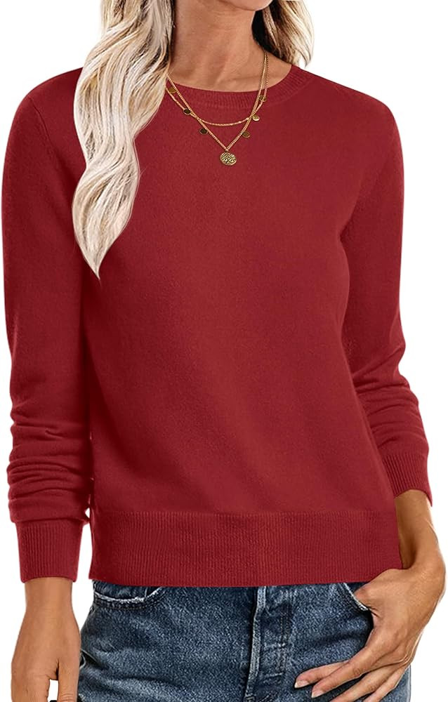 ANRABESS Sweaters for Women Long Sleeve Lightweight Crewneck Soft Basic Knit Loose Fit Pullover T... | Amazon (US)