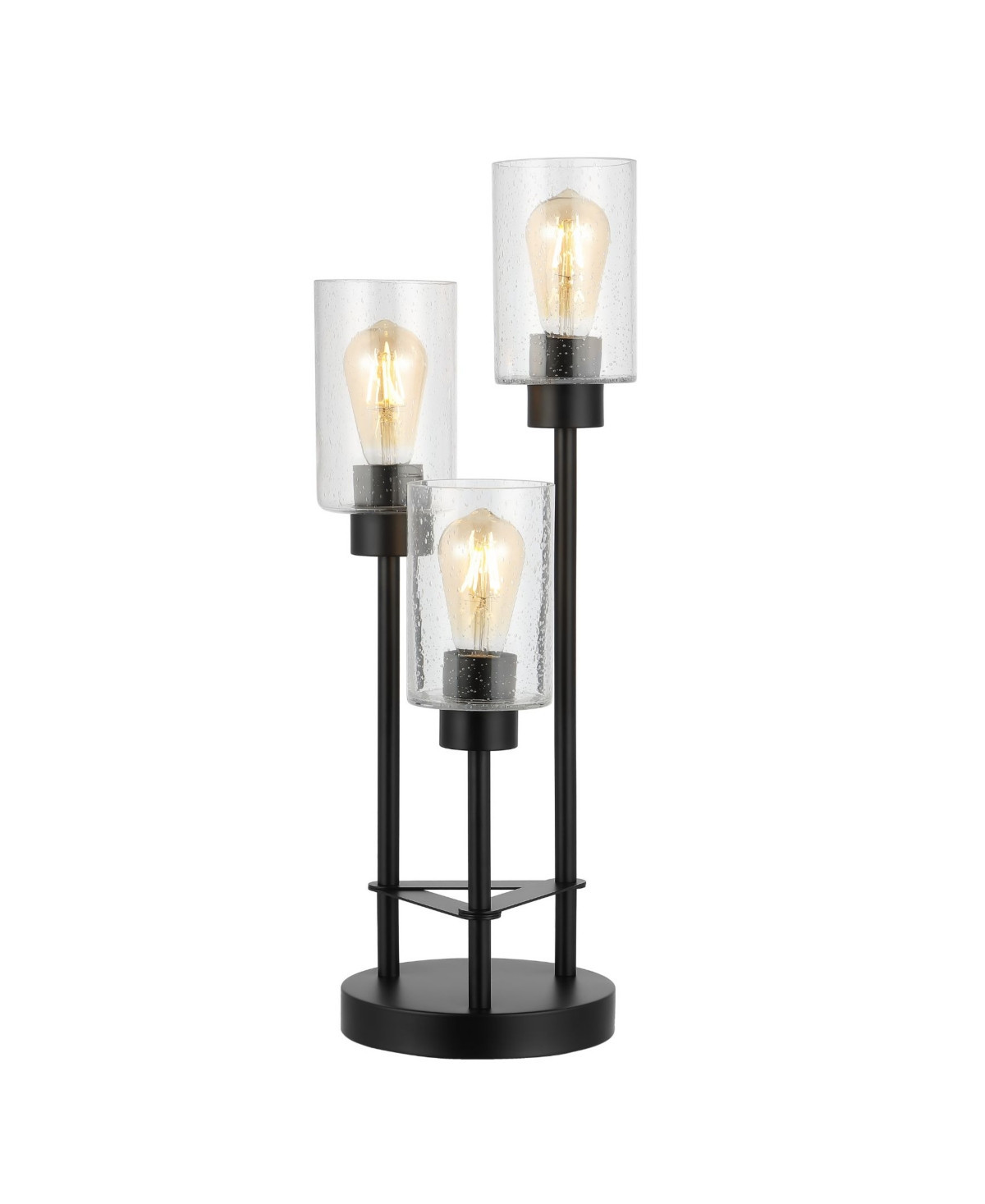 Axel Modern 3-Light Glass Modern Industrial Led Table Lamp - Black | Macy's