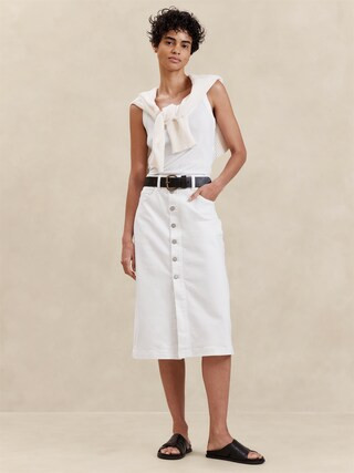 Denim Midi Skirt | Banana Republic Factory