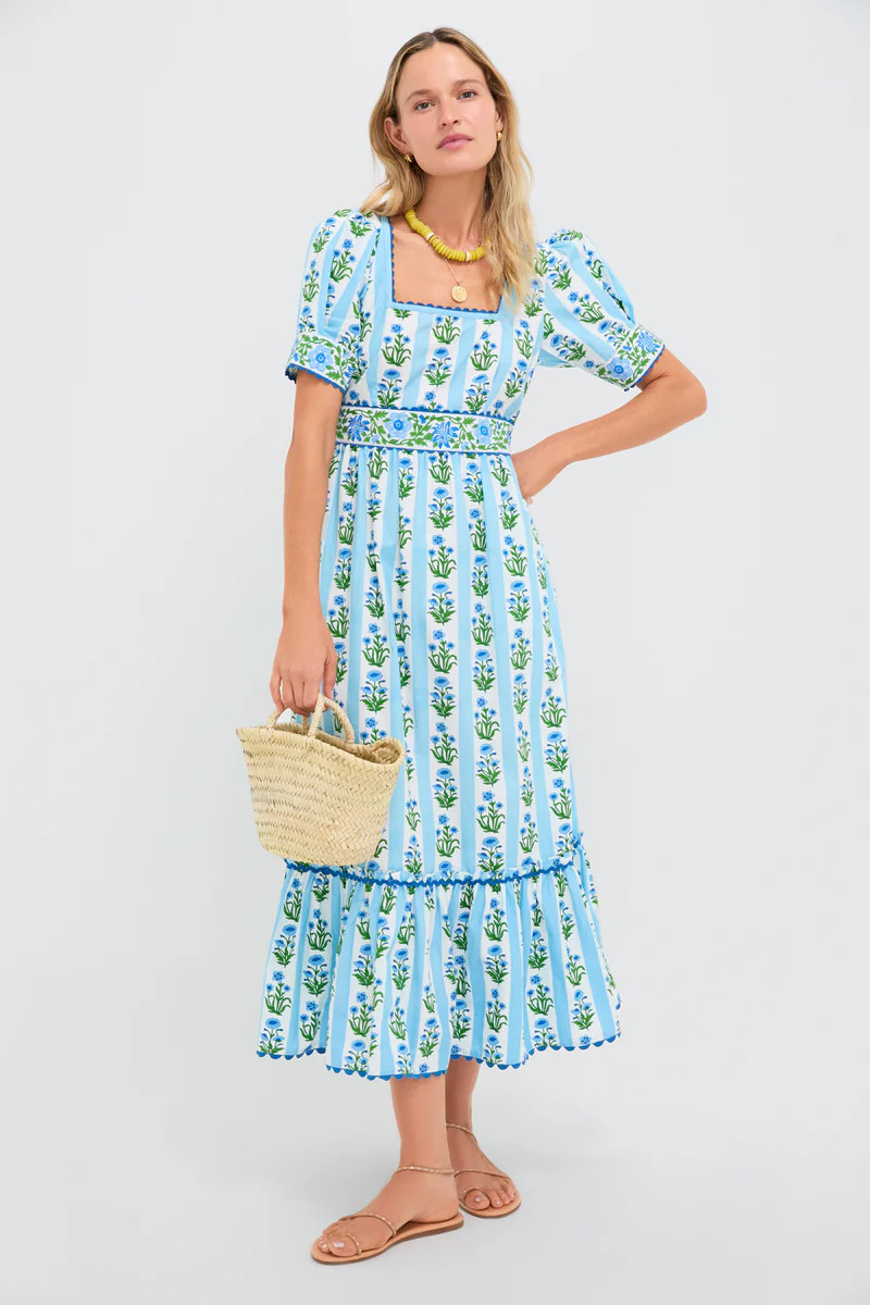 Sky Lily Stripe Evelyn Dress | Tuckernuck (US)