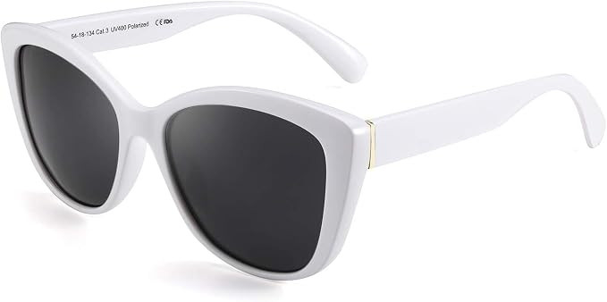 FEISEDY Polarized Vintage Sunglasses American Square Jackie O Cat Eye Sunglasses B2451 (White, 56... | Amazon (CA)