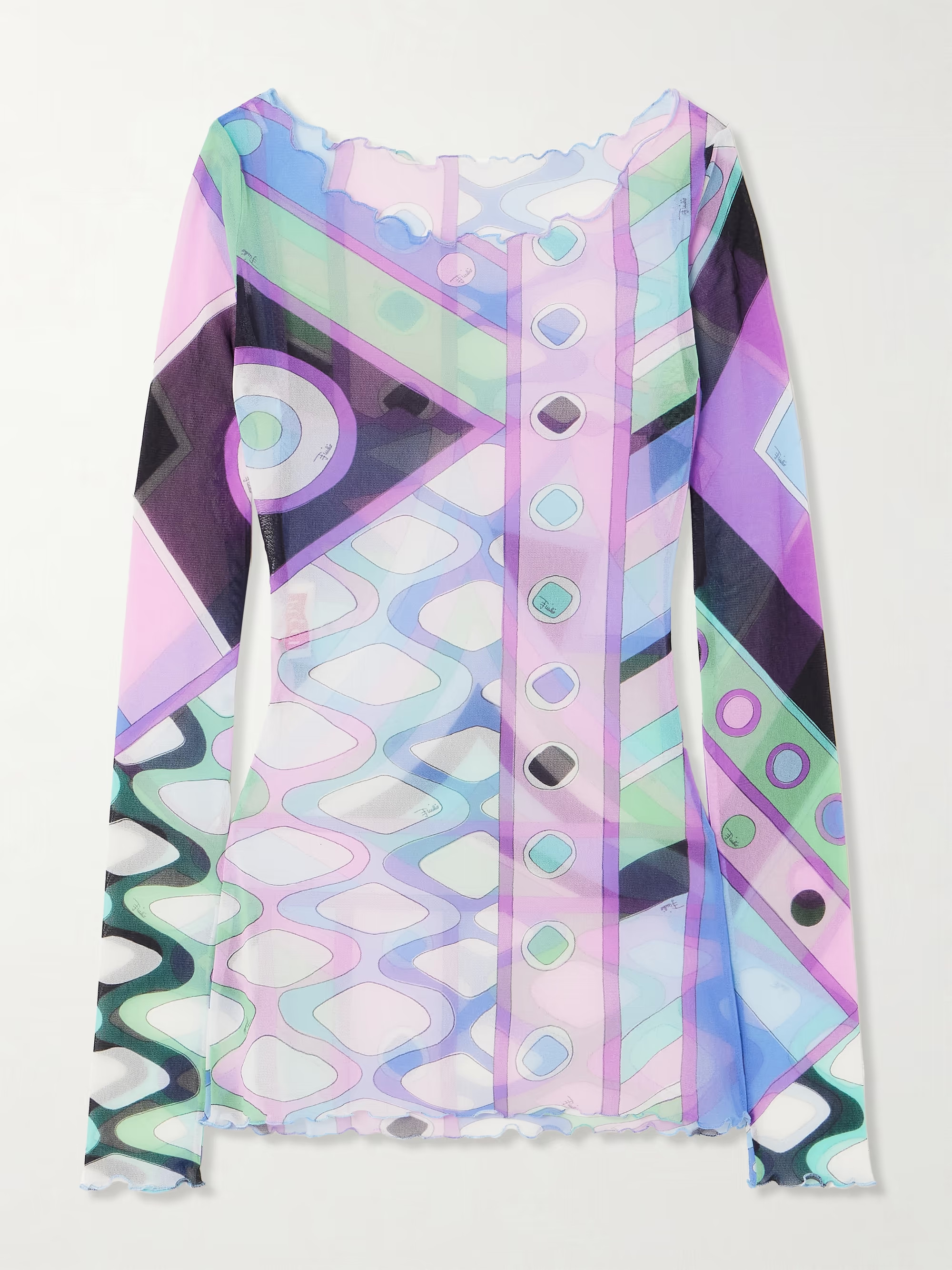 Ruffle-trimmed printed chiffon top | NET-A-PORTER (US)