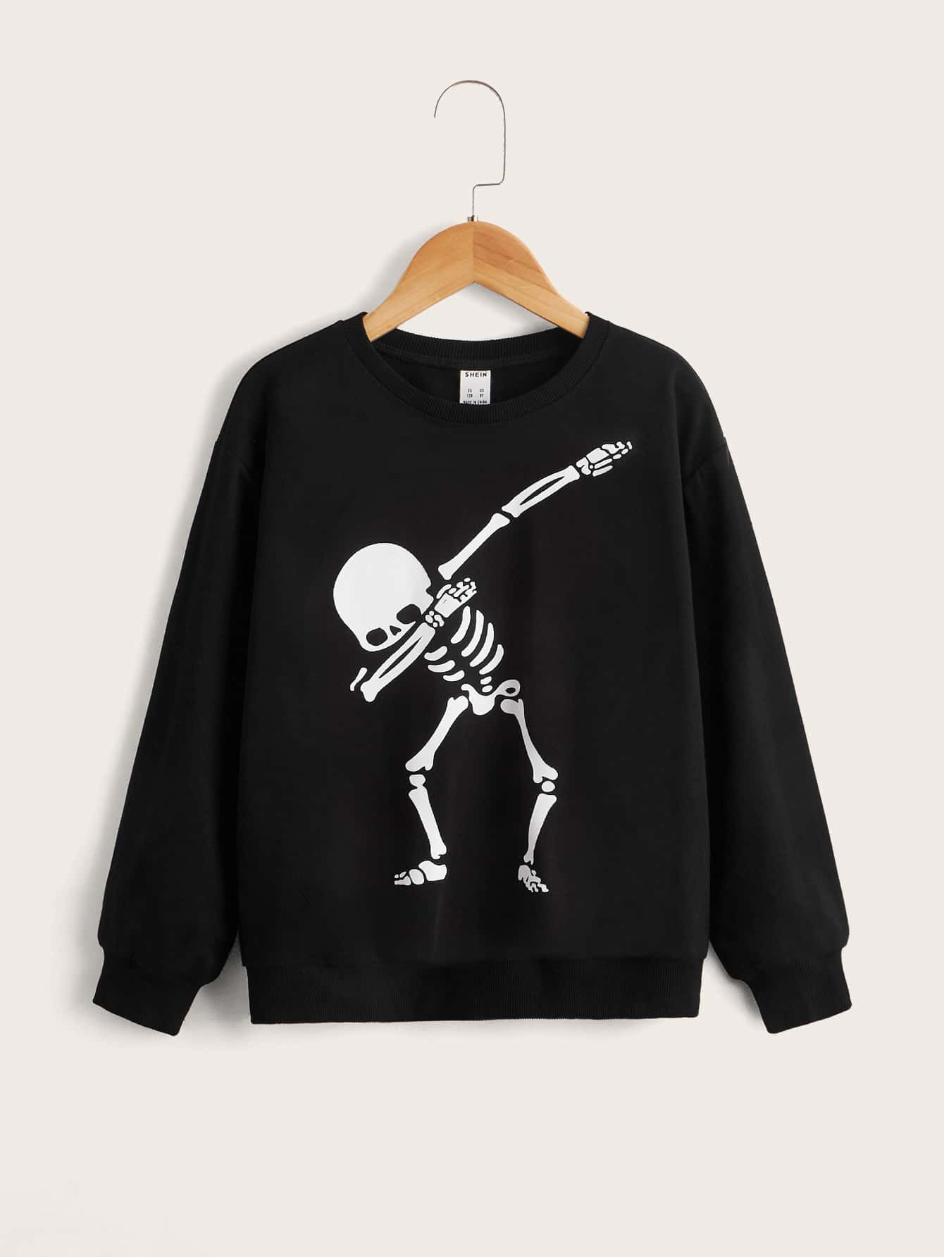 SHEIN Boys Skeleton Print Pullover | SHEIN