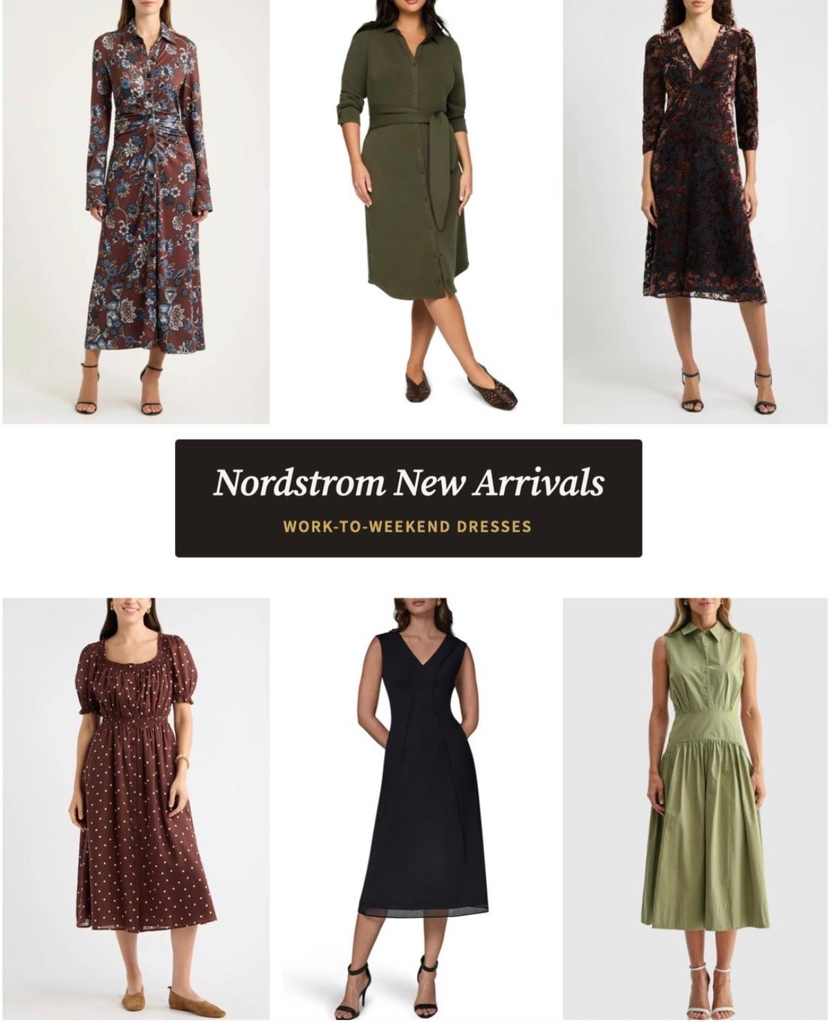 Six new Nordstrom dresses doing double duty — work-to-weekend, no outfit change required.

#LTKSeasonal #LTKOver40 #LTKWorkwear