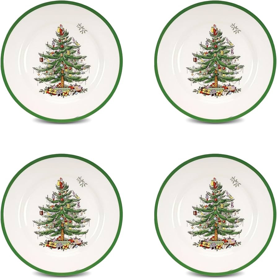 Spode Christmas Tree 10.5" Dinner Plate (Set of 4) - Festive Holiday Stoneware Plate with Christm... | Amazon (US)