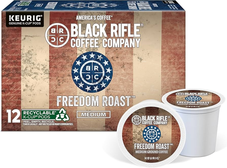 Black Rifle Coffee Company Freedom Blend, Medium Roast K Cups, 12 Single Serve Coffee Pods | Amazon (US)