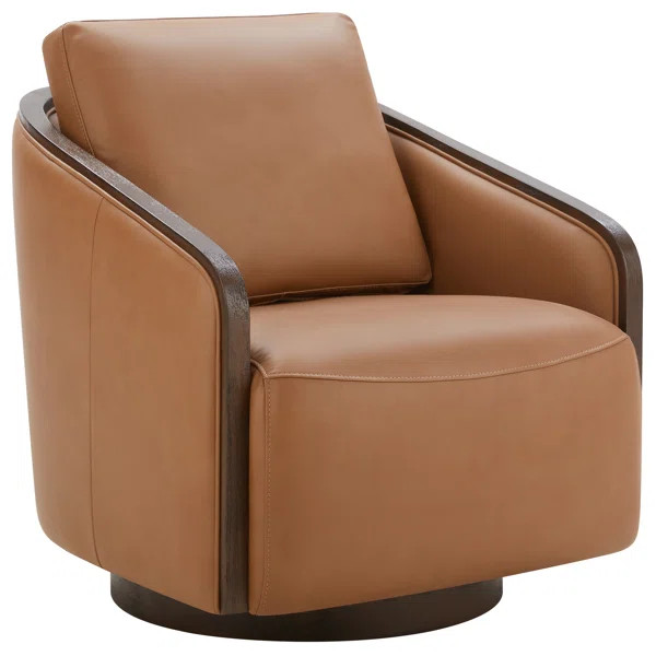 Nieve Hinnant 32'' Wide Upholstered Swivel Barrel Chair | Birch Lane