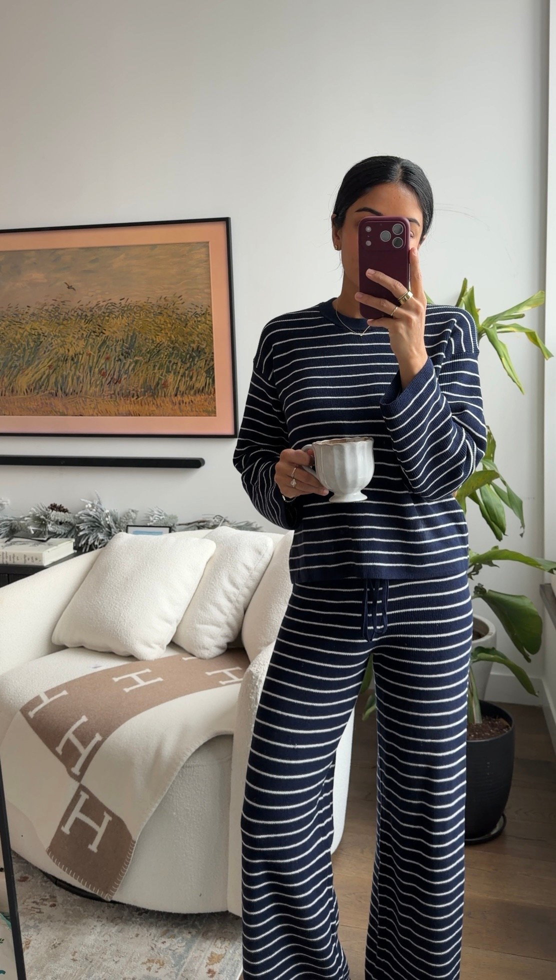 Loungewear and stripes, my two favorite things. Wearing a size small top and bottom. 