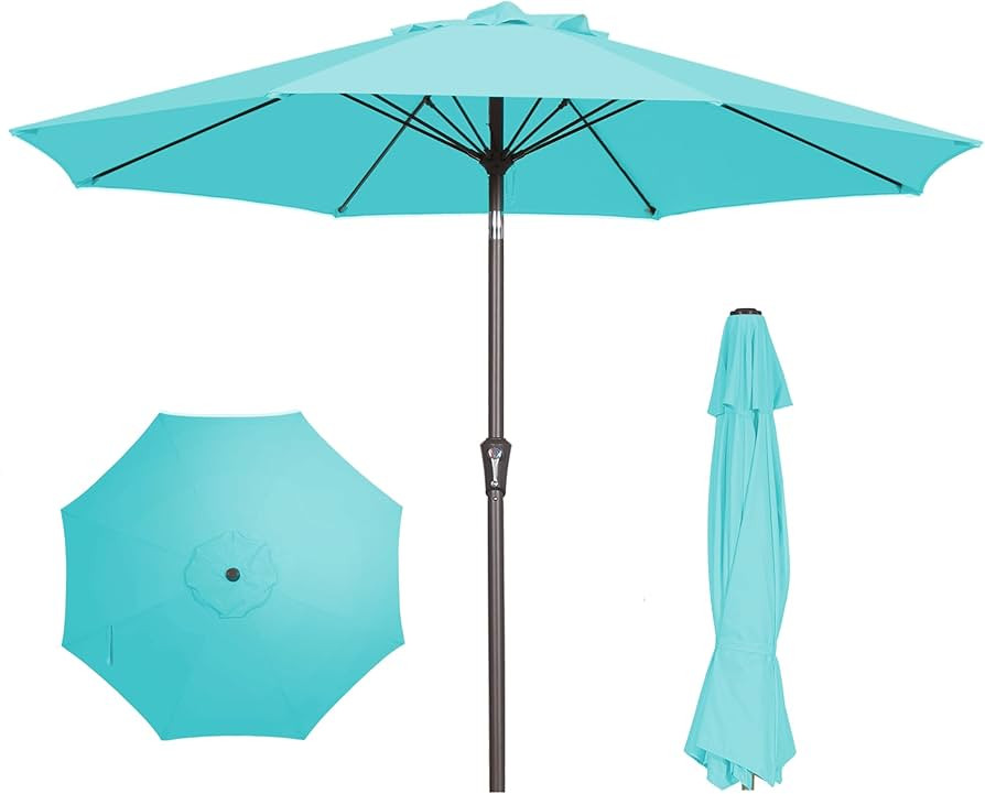 PatioKingdom 9FT Patio Outdoor Umbrella-UPF 50+ Sun Shade with Wind Vent, Push-Button Tilt & Smoo... | Amazon (US)