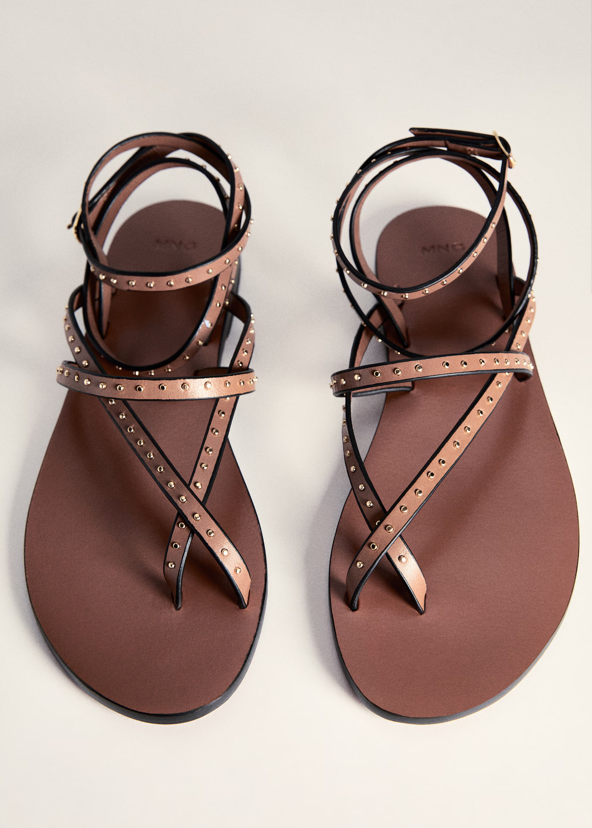 Leather straps sandals | MANGO (US)