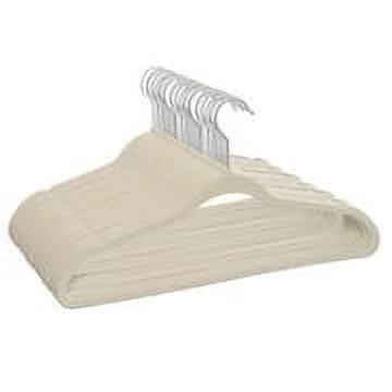 Better Homes & Gardens Non-Slip Velvet Adult Clothing Hangers, Beige, 30 Count | Walmart (US)