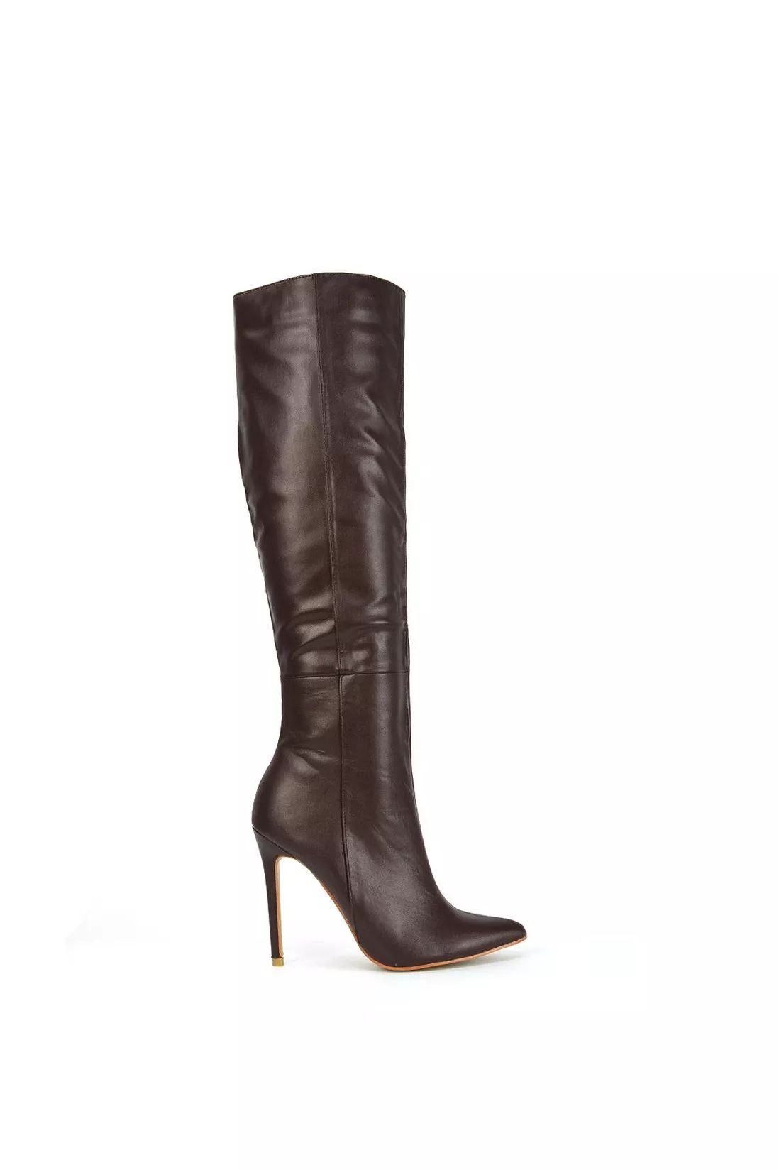 'Nora' Pointed Toe Zip Up Knee High Stiletto Heel Long Boots | Debenhams UK