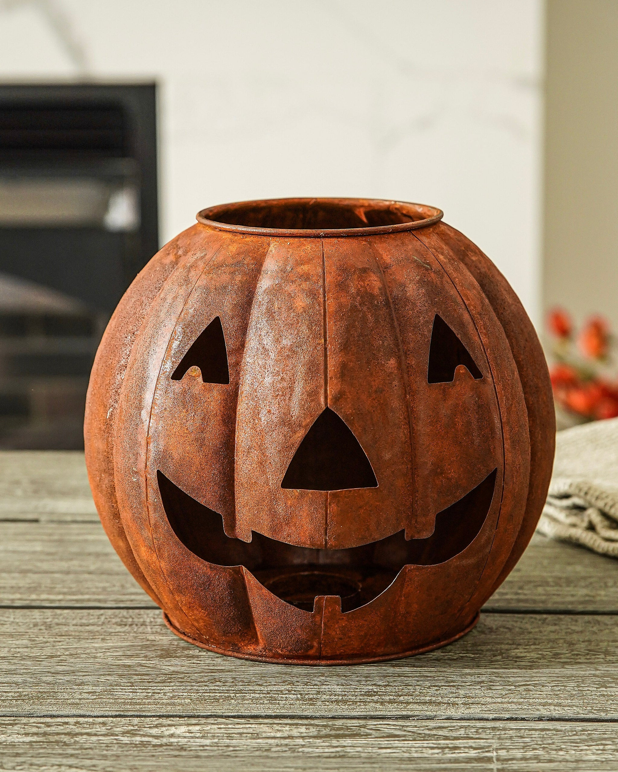 Rustic Jack-O-Lantern Candle Holder | NEW SIZE | MJHome