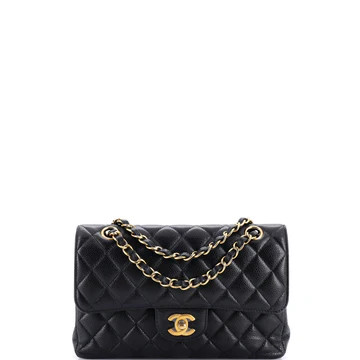 Classic Double Flap Bag Quilted Caviar Small | Rebag