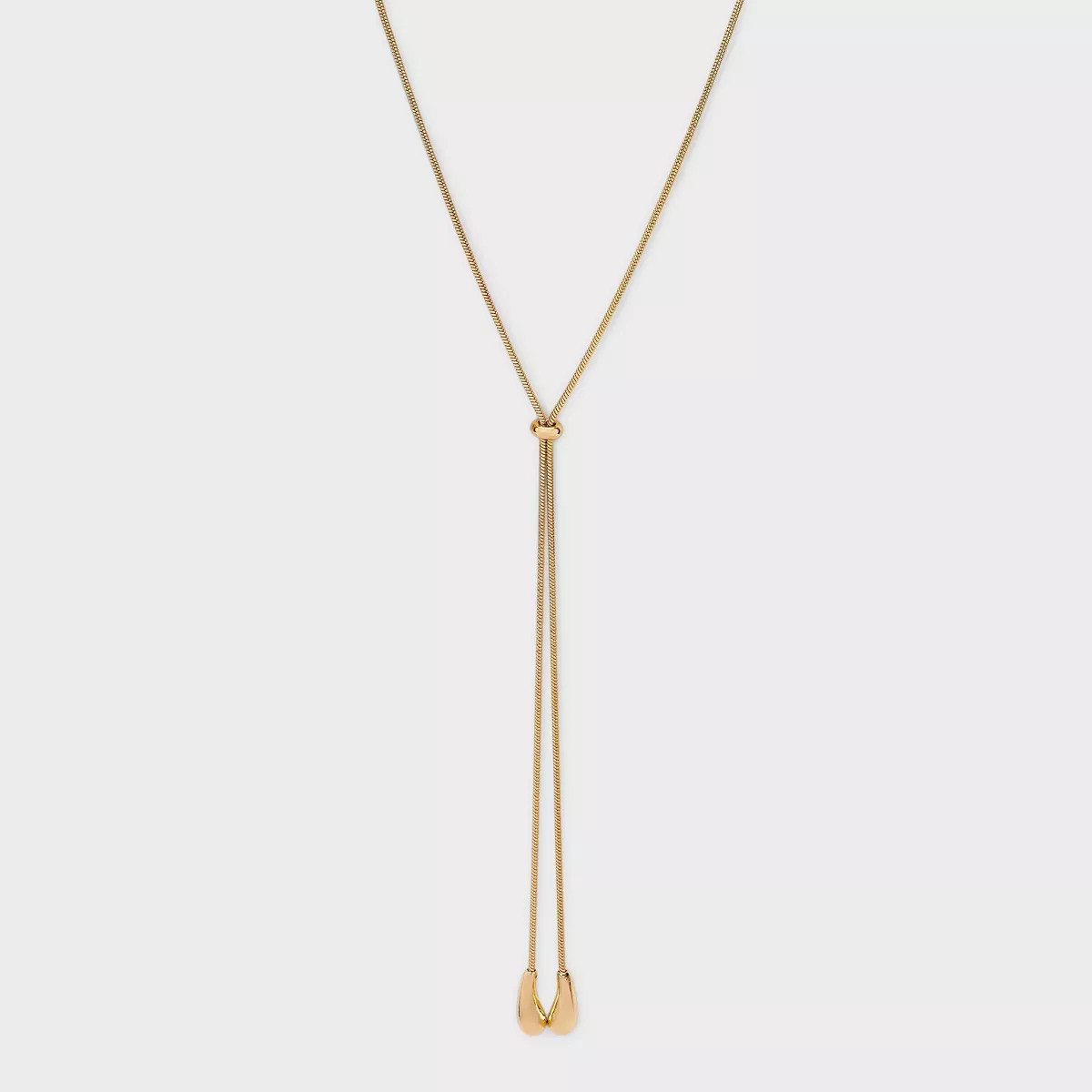 Teardrop Bean Adjustable Necklace - A New Day™ Gold: Lobster Claw Clasp, Nickel-Free Metal, 32"... | Target