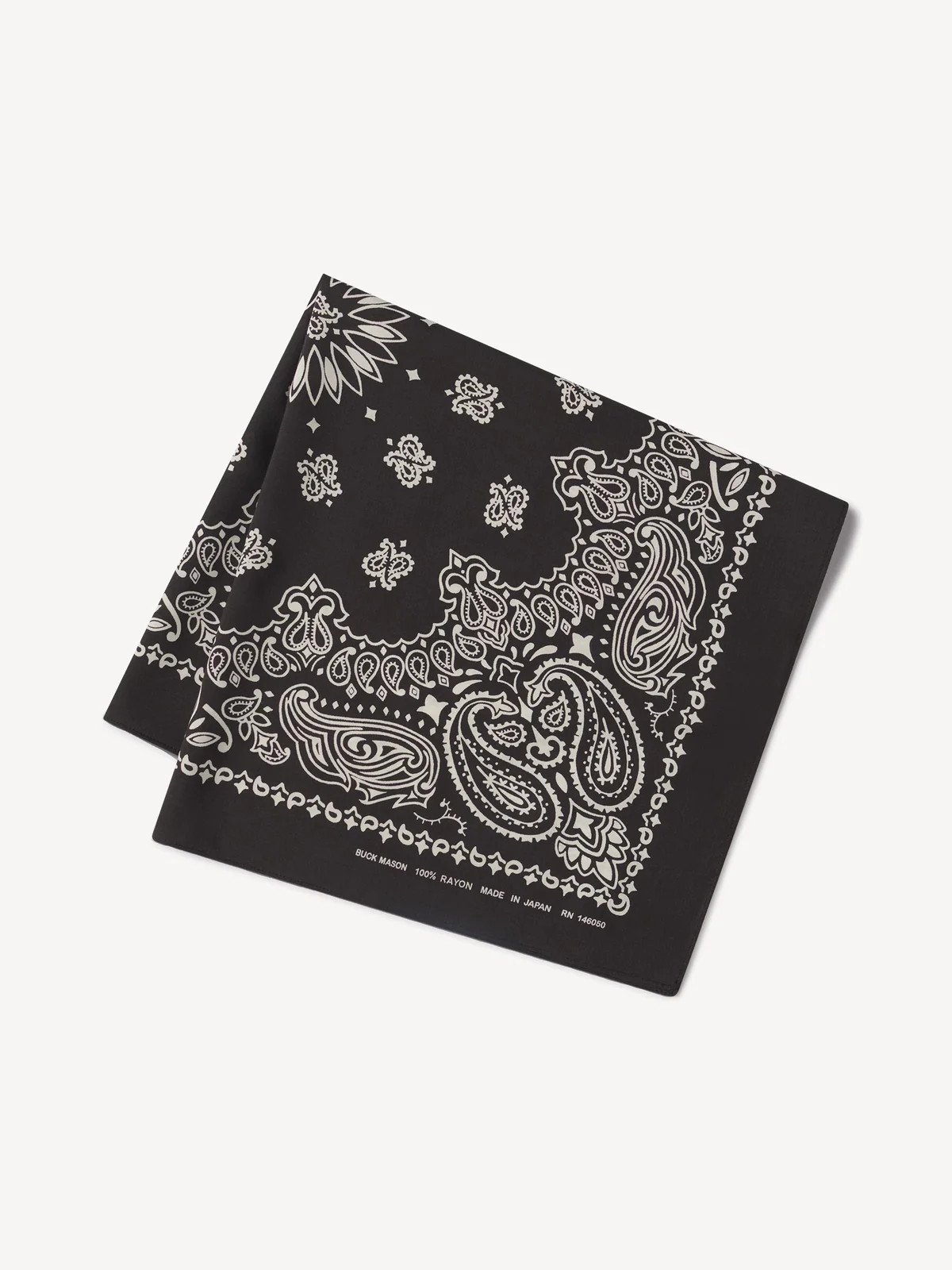 Washed Black Japanese Riders Rayon Bandana - Buck Mason- Modern American Classics | Buck Mason