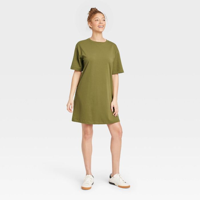 Women's Elbow Sleeve Knit T-Shirt Dress - A New Day™ | Target