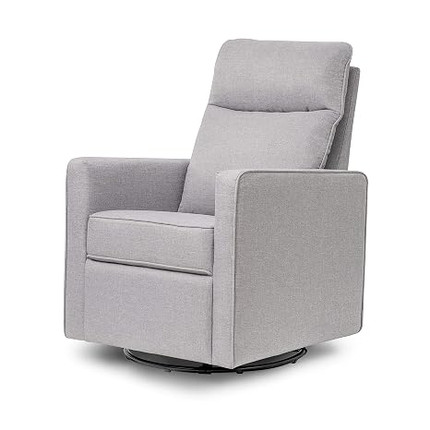 Click for more info about DaVinci Gabby Pillowback Swivel Glider in Misty Grey, Greenguard Gold & CertiPUR-US Certified