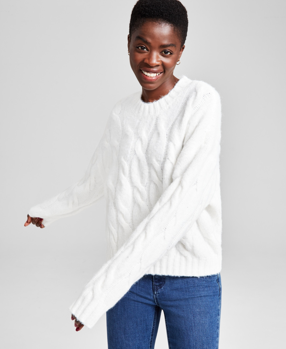 And Now This Women's Chunky Cable-Knit Sweater, Created for Macy's - Calla Lily | Macy's AU | APAC