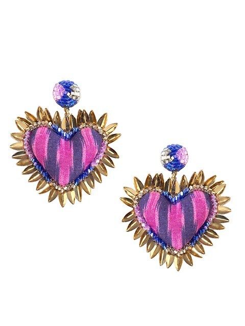 Prisha Ikat Heart Drop Earrings | Saks Fifth Avenue