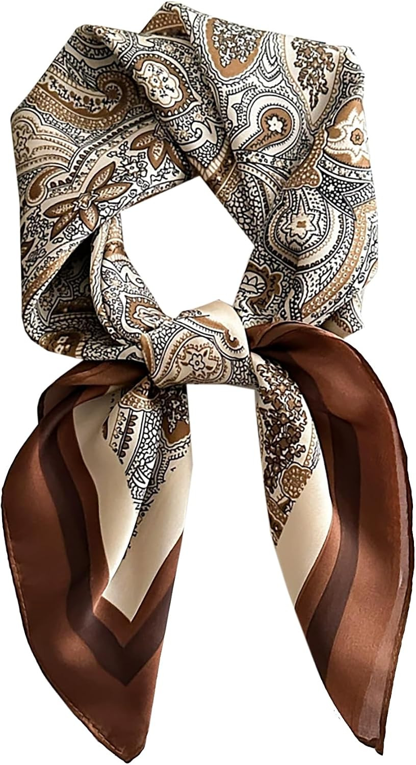 Satin Silk Square Medium Scarfs for Women Hair Scarves Wraps Headscarf for Sleeping Handbags Scarf | Amazon (US)