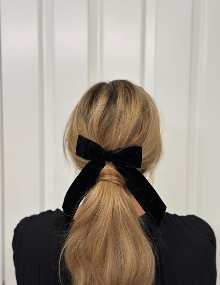 Festive hair ribbons for the holidays! Love a simple pony with a touch of velvet. 

#LTKHoliday #LTKparties #LTKstyletip
