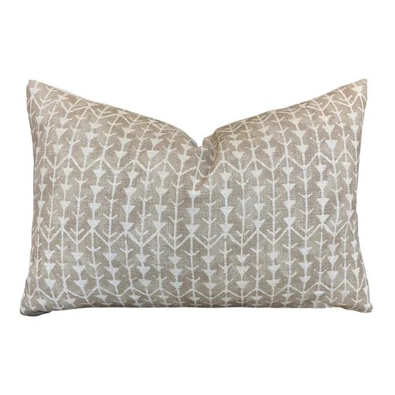 Designer Pillows Carolina Irving 'Amazon' LUMBAR Pillow in String // Tan Neutral Pillow Cover // ... | Etsy (US)