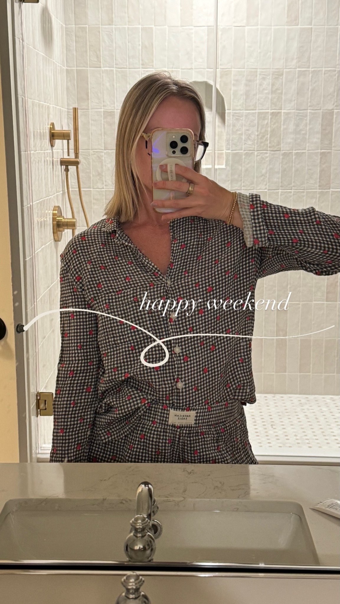 happy weekend 🍓☀️

Accidentally dried this cutie pj set but it survived 😅 thankfully. 

#LTKmomlife #LTKdayinmylife #LTKxAerie