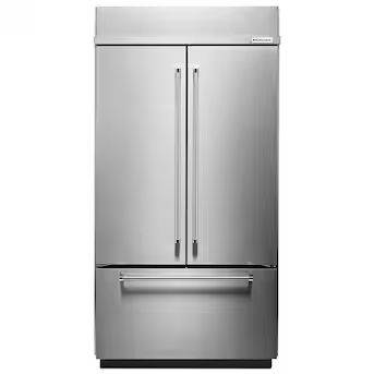 KitchenAid 24.2-cu ft Built-In French Door Refrigerator with Ice Maker (Stainless Steel) ENERGY S... | Lowe's
