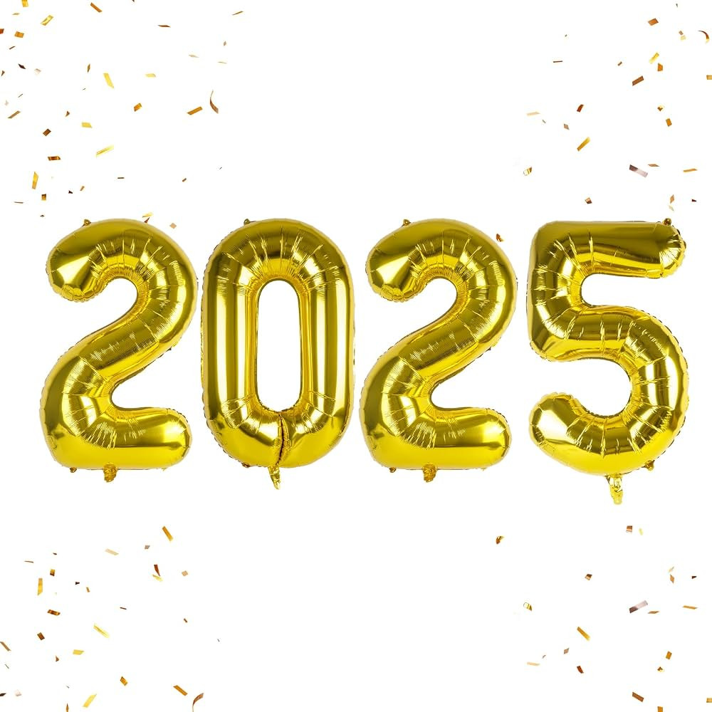 Happy New Year Balloon, 16inch New Year Number Balloons NYE Decorations 2025, New Years Eve Party... | Amazon (US)