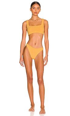 Hunza G Helena Prene Bikini Set in Sunshine from Revolve.com | Revolve Clothing (Global)