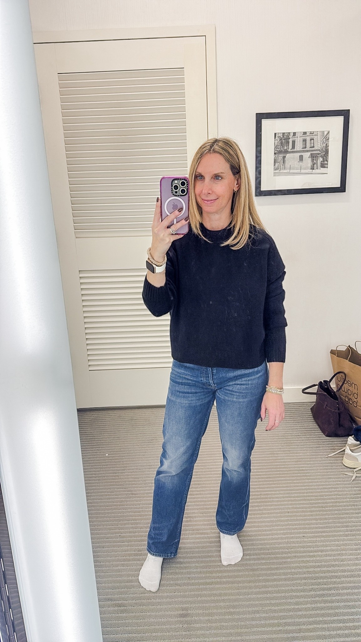 Softest black cashmere sweater currently on sale at Bloomies for Black Friday! Wearing a small here and the fit is a little cropped but I honestly didn’t notice it at all.
#LTKCyberWeek

#LTKOver40 #LTKGiftGuide
