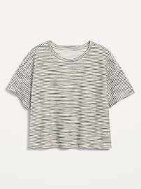 Short-Sleeve Oversized Stripe T-Shirt for Women | Old Navy (US)