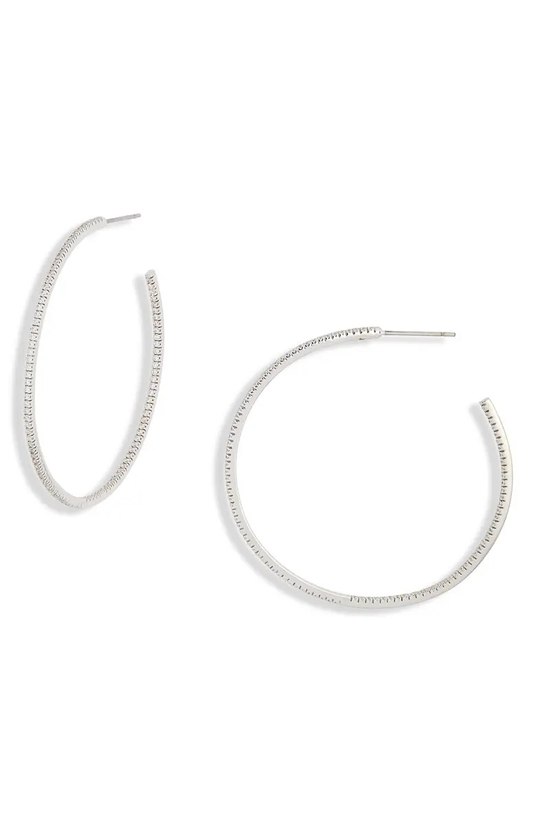 Pavé Cubic Zirconia Hoop Earrings | Nordstrom