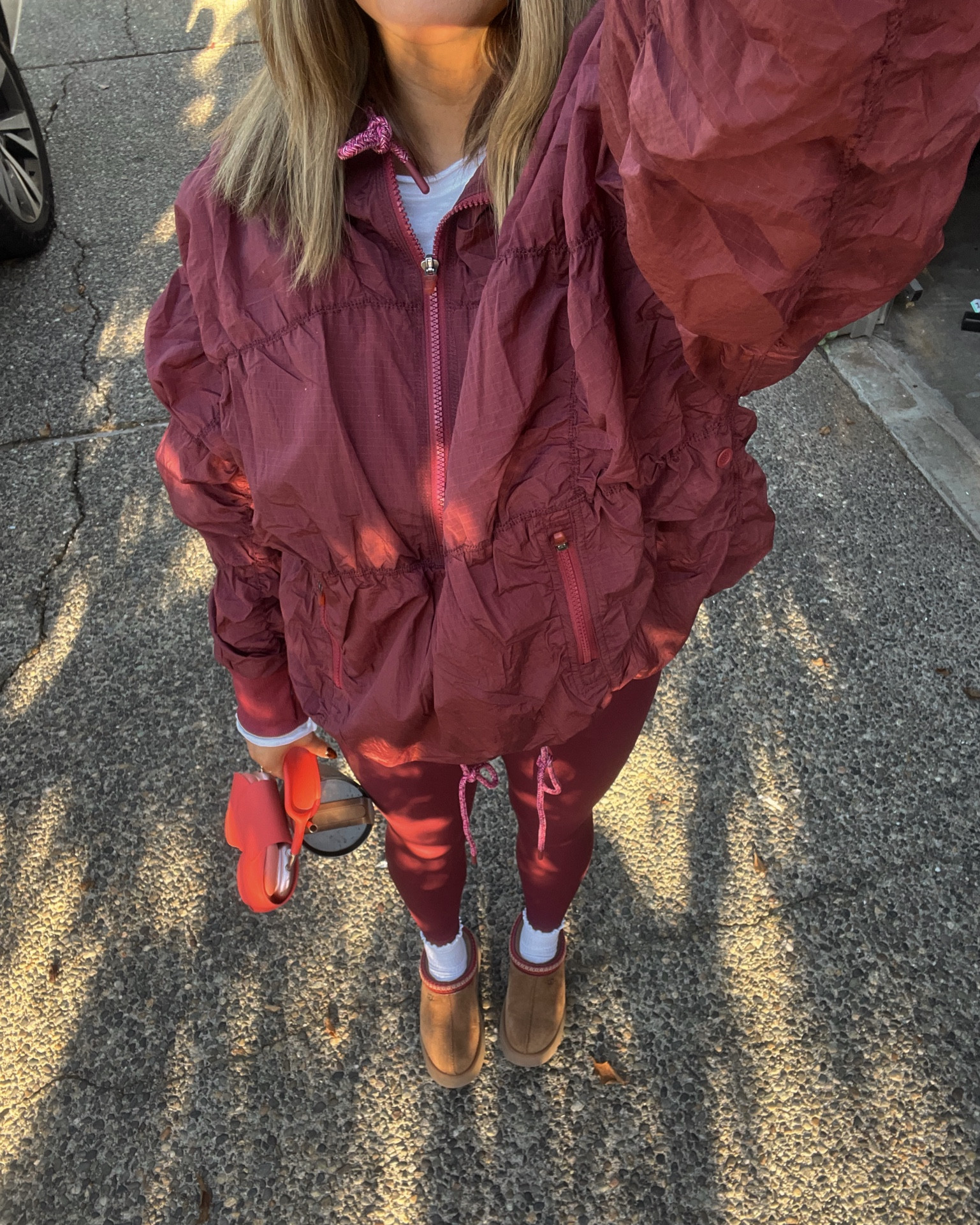 Medium in free people leggings and jacket. Amazon socks would make great stocking stuffer. The platform Tazz uggs are the most comfy and go with everything! Tts for these also. Fave headphones! 

