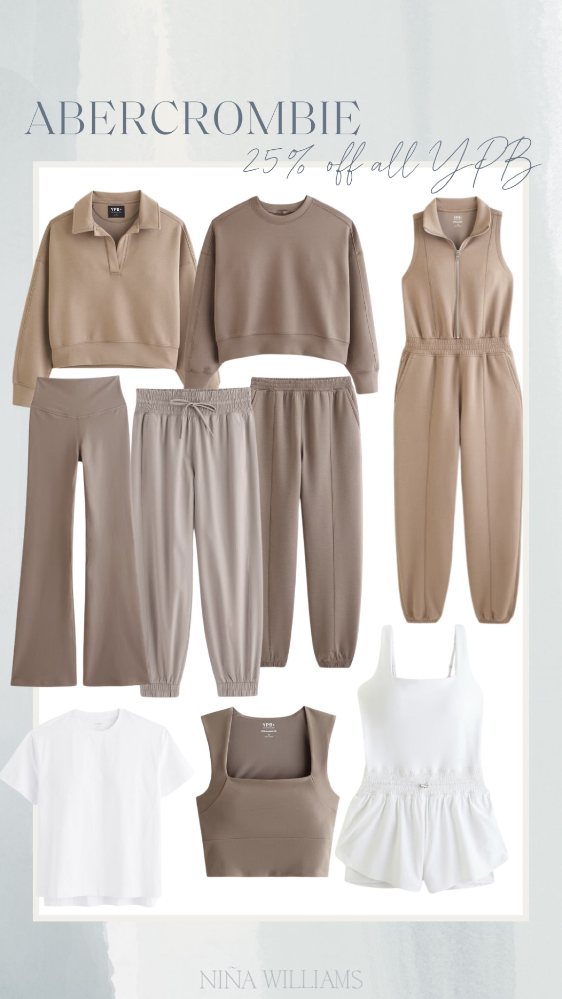 Abercrombie 25% off all YPB! Neutral Activewear - comfy travel outfit - mom’s sportswear 

#LTKFindsUnder100 #LTKOver40 #LTKActive