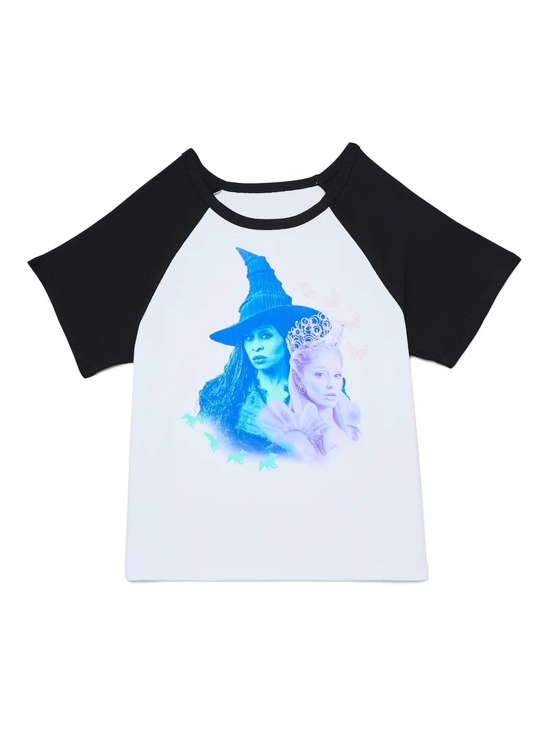Wicked Girls Two Halves Raglan Graphic Tee with Short Sleeves, Sizes 4-16 | Walmart (US)