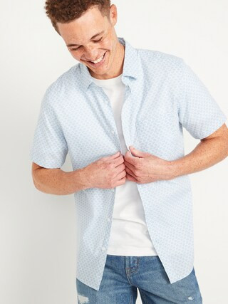 Everyday Built-In Flex Printed Short-Sleeve Shirt for Men | Old Navy (US)