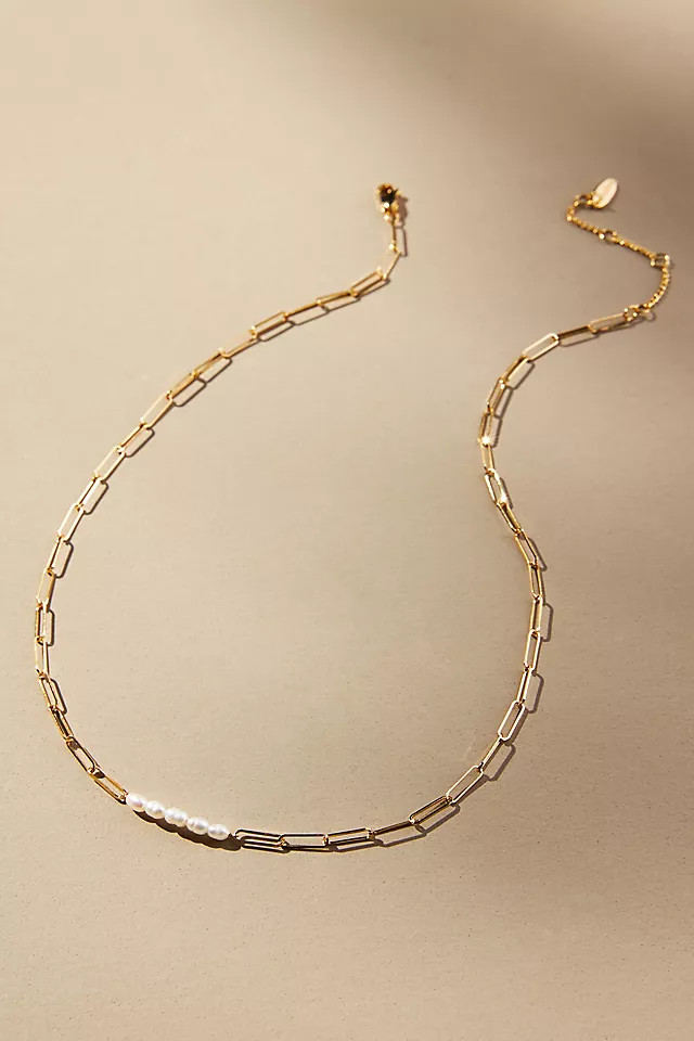 Botanist Abroad Pearl Chain-Link Necklace | Anthropologie (US)