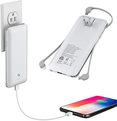 10000mAh Q Portable Charger, Ultra Slim USB C Power Bank, 4 Output Dual Input External Battery Pa... | Amazon (US)