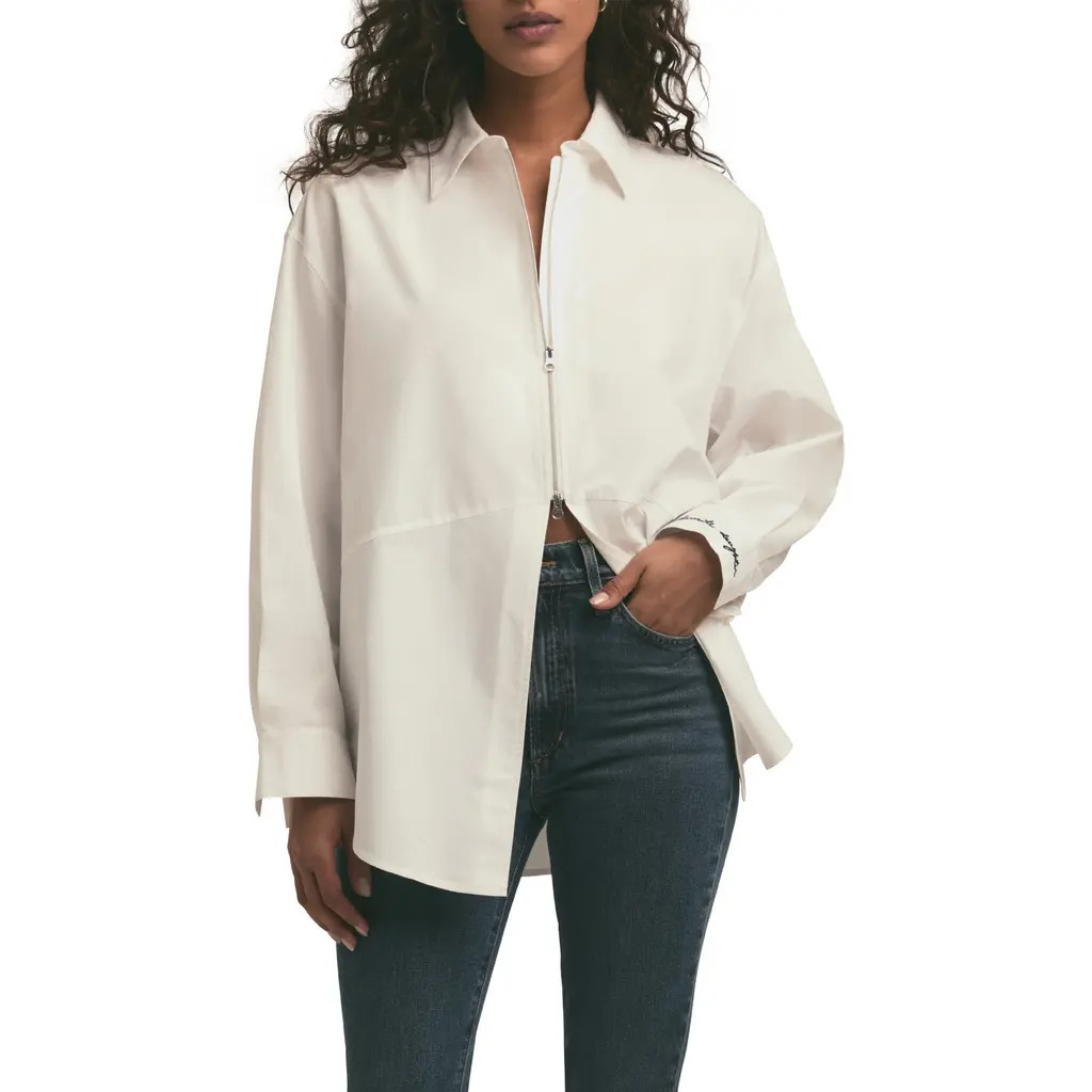 Favorite Daughter The Doors Always Open Oxford Shirt in White at Nordstrom, Size Large | Nordstrom