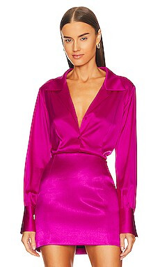 FRAME The Femme Shirt in Magenta from Revolve.com | Revolve Clothing (Global)