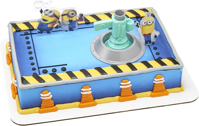 DecoSet® Minions Fart Bubble Blaster Cake Topper, 4 Piece Decoration Set With Working Bubble Wan... | Amazon (US)