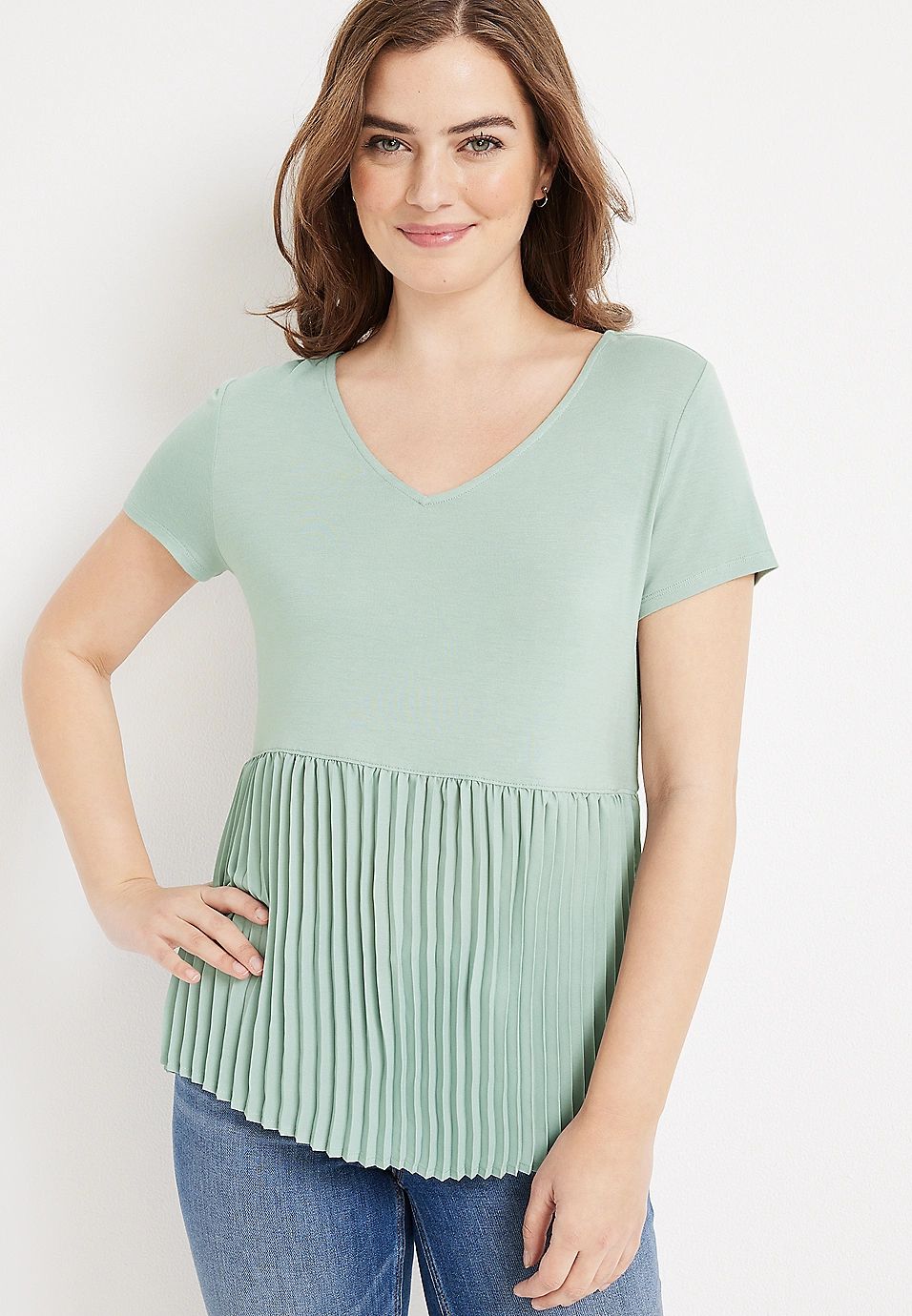 Pleated Babydoll Blouse | Maurices