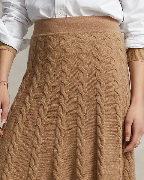 Cable-Knit Wool-Cashmere A-Line Skirt | Ralph Lauren (UK)
