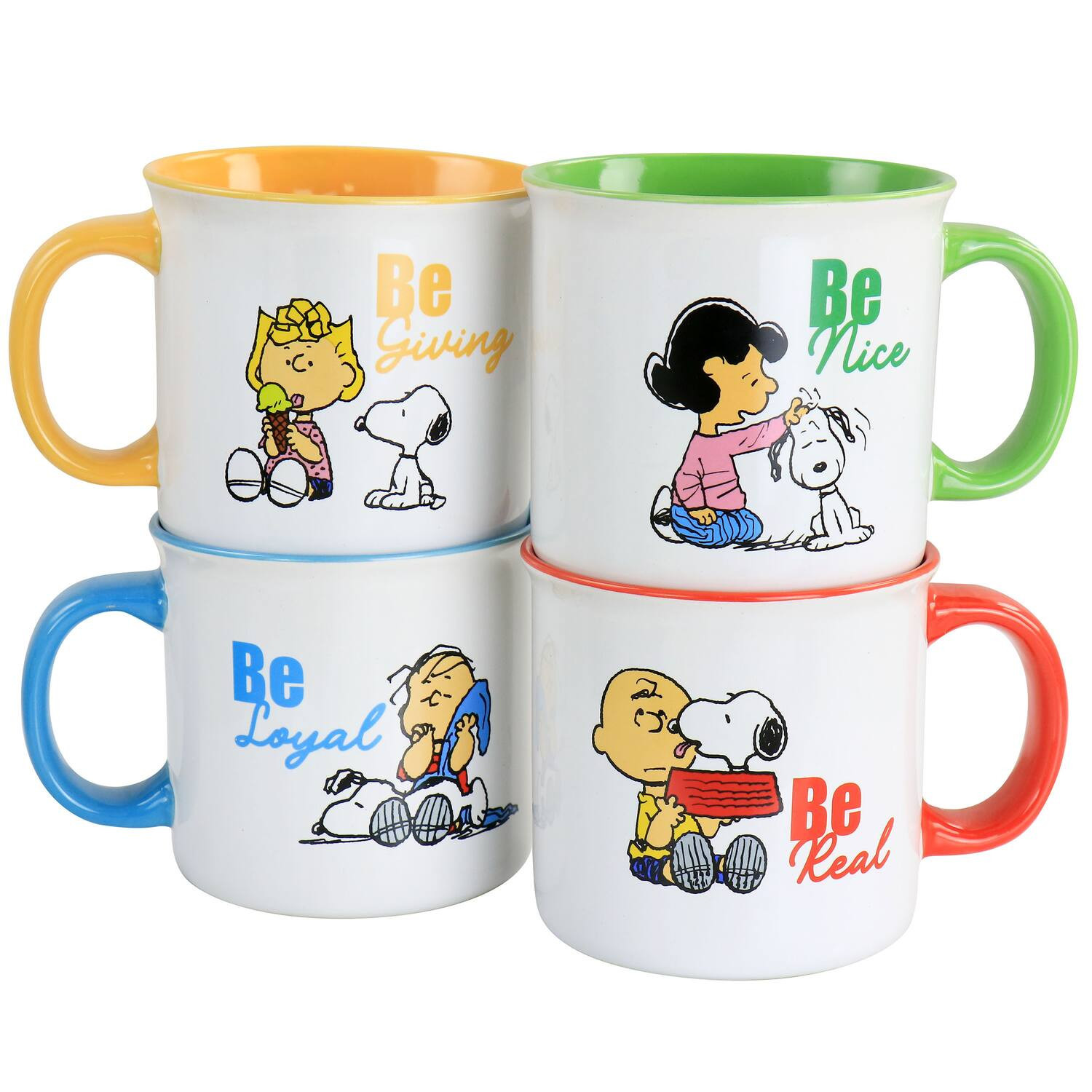 Peanuts - Gentle Reminders Stoneware 4 Piece 21oz Mug Set Designs - Assorted | Best Buy U.S.