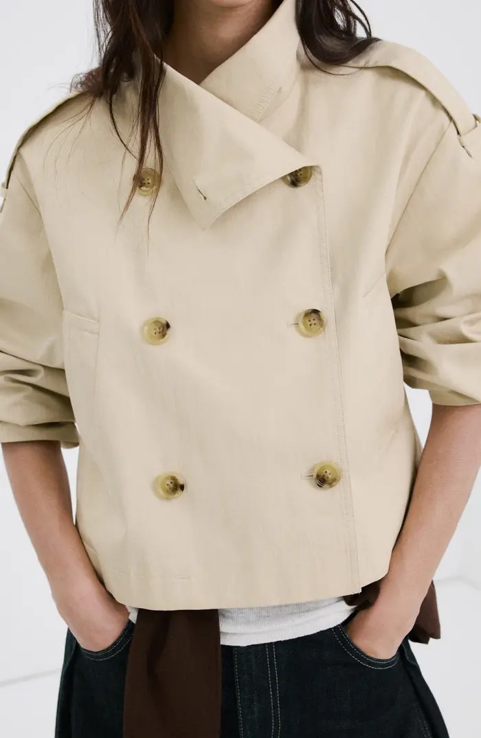 MANGO Crop Trench Jacket | Nordstrom | Nordstrom