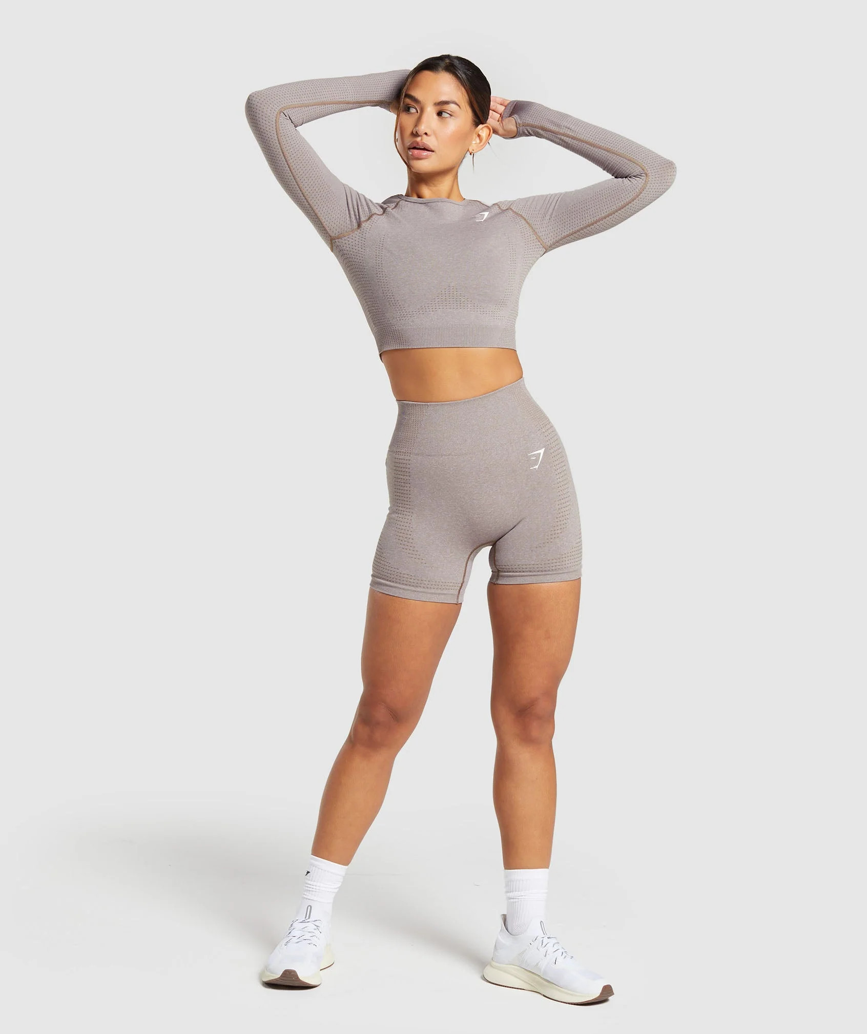 Gymshark Vital Seamless 2.0 Shorts - Warm Taupe Marl | Gymshark US